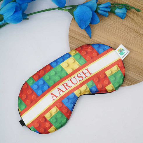 Personalised Puzzle Printed Kids Neck Pillow & Eye Mask Combo Gift Set